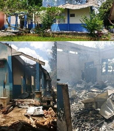 Sijago Merah Membakar Ruangan Dan Kantor Kepala Sekolah SMPN 4 Jejawi.