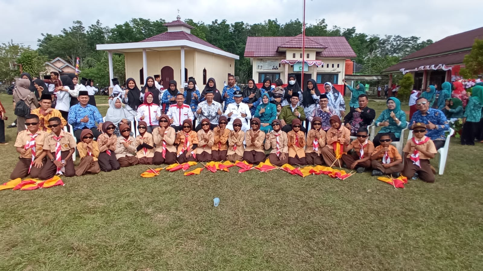 Pemdes Tanjung Menang Upacara HUT RI, Pengibaran Sangsaka Merah Putih