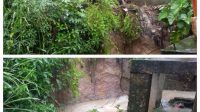 Curah Hujan Tinggi, Anak Sungai di Prabumulih Longsor Hingga Ancam Rumah Warga