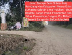 Forum Kades dan BPD Rambang Niru: Jalan Ini Milik Negara, Bukan Jalan MHP atau Pertamina