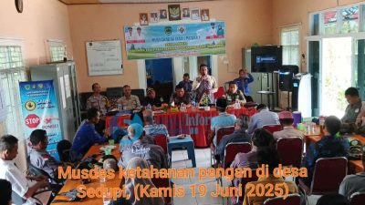 Ini Yang disampaikan PMD PALI dan Camat Tanah Abang Saat Musdes Ketahanan Pangan Desa Sedupi