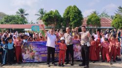 Polres Banyuasin Sambut Hari Anak Sosialisasi Lalu Lintas Ceria Di SDN 13