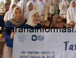 Judul: “KPP Pratama Sekayu & KP2KP Pangkalan Balai Edukasi Siswa SMA Sandika Lewat Program Tax Goes To School”