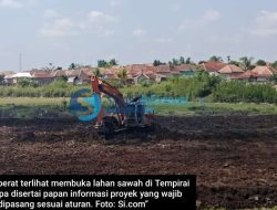 Proyek Cetak Sawah di Tempirai Raya Diduga Tanpa Papan Informasi, MPPDT Desak Transparansi