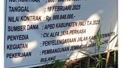 Proyek Jembatan di Desa Talang Bulang Menuai Kritik Dari Warga