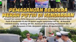 Satlantas Polres Banyuasin Bagi-Bagi Bendera Merah Putih Di Pengendara! Sambut HUT RI Ke-80, 