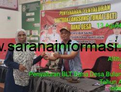 Sebanyak 32 KPM Pemdes Lubuk Saung Salurkan BLT 