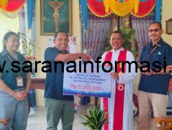 Bank NTT Cabang Ruteng Kembali Berbagi Kasih, Berikan Sumbangan Pembangunan Serbaguna Paroki Cewonikit