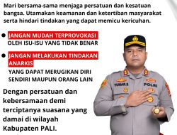 Kapolres PALI Ajak Masyarakat Bijak Sikapi Isu, Tegaskan Aspirasi Harus Sesuai Konstitusi dan Aturan Hukum