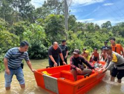 Polsek Talang Ubi dan Tim Gabungan Pantau Banjir di Sungai Ibul