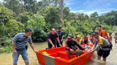 Polsek Talang Ubi dan Tim Gabungan Pantau Banjir di Sungai Ibul