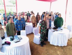 Dinas PMD Dampingi Perwakilan Bupati PALI Peletakkan Batu Pertama Pembangunan Pergudangan dan Gerai Koperasi Desa Simpang Tais