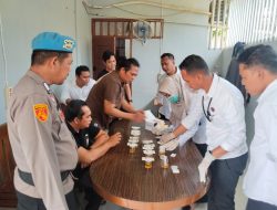 Pengecekan Tes Urine 25 Personel Satres Narkoba Polres Banyuasin, Bersih  Narkoba