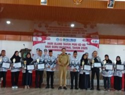 Bupati Asgianto Tekankan Penguatan Mutu Pendidikan pada Peringatan HUT PGRI ke-80 & HGN 2025 di PALI