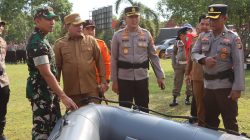 Bupati, Dan Polres Banyuasin Gelar Apel Tanggap Darurat Bencana 