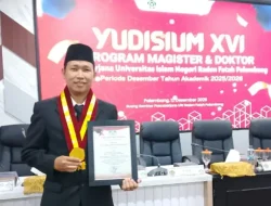 Jurnalis PALI Raih Lulusan Terbaik Pascasarjana UIN Raden Fatah