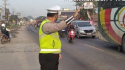 Personel Sat Lantas Polres Banyuasin Gelar”Strong Poin Antisipasi Laka Lantas