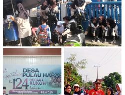 Masyarakat Sambut Hari Jadi Pulau Harapan Ke-124, Tahun Di Kantor Desa 