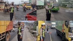Pagi Hari, Satlantas Polres Banyuasin Gelar Strong Point Di Sejumlah Titik