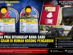 Dua Pria Ditangkap Bawa Sabu 15 Gram di Rumah Kosong Pengabuan